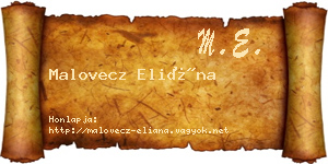 Malovecz Eliána névjegykártya